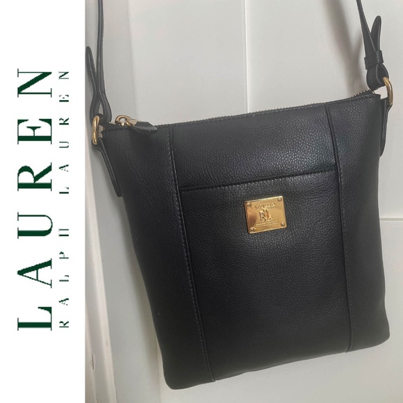 LRL Leather crossbody shoulder bag | Black - Picture 16 of 16